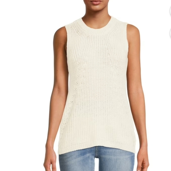 PHILOSOPHY Sleeveless Knit Pullover Top In Ivory. Size Large NWT - Picture 4 of 13